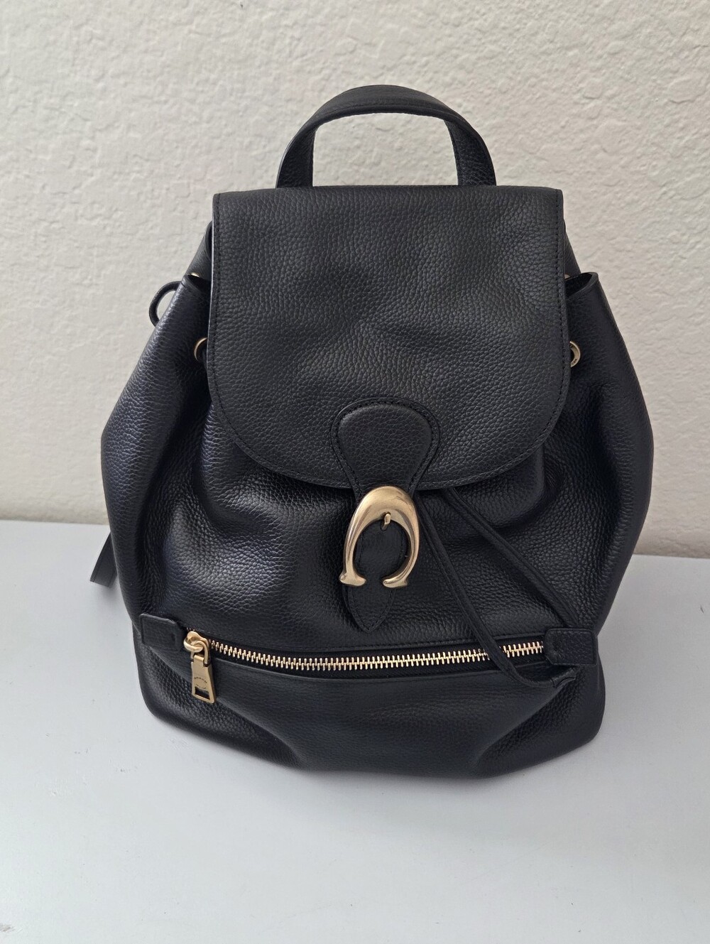 Coach Evie Black Pebbled Leather  Backpack